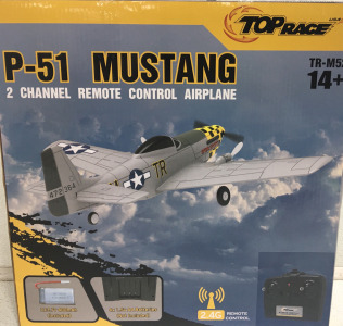 TopRace P-51 2 Channel Remote Control Airplane