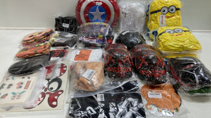 Halloween Supplies: Minions Costumes, Superhero Masks, Light Up Masks, Spider Webs, Banners and more