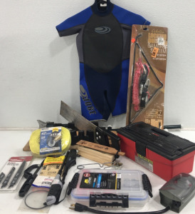 (1) Cabelas Locking Hoist & Gambrel System (1) Highland 20&rsquo; Tow Strap (1) Sprinkler Timer & Much More!!
