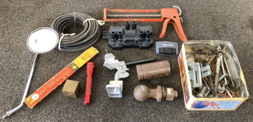 Flat Of Assorted Tools, Hardware And More