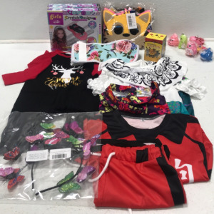 (2) Crystal Designers, Christmas Toddler Clothing, Toddler Dress, Masks And More