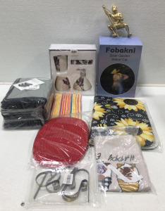 Bathroom Acessories Set, Solar Garden Cat Statue, Sunflower Bath May, Hot Pads And More