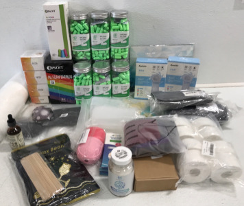 (9) Soft Foam Earplugs (1) Wax Beans (2) 5 in 1 Facial Cleaning System & Lots More!!