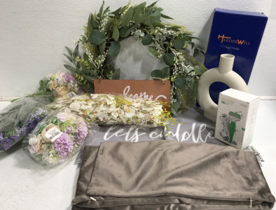 (4) Artifical Flowers (1) Ice Roller (1) Vase & Lots More!!