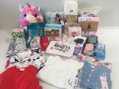 (4) Adorable Girl Outfits (1) 100*130 Soft Blanket (1) Blue Snail Diaper Inset & Lots More!!!