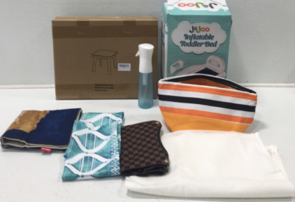 Inflatable Toddler Bed, Bamboo Stool, Mesh Laundry Bags, Pillow Cases And More