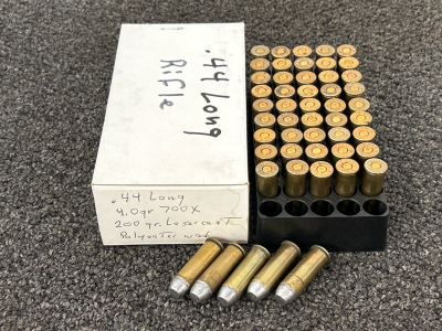 Box of .44 Long Rifle Ammunition- Reloads