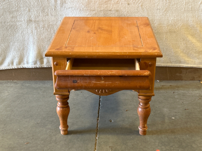 Wooden Side Table With Drawer