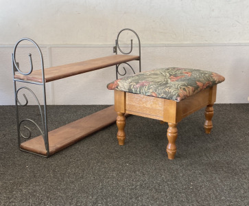 Small Stool (with Storage) and Bookshelf