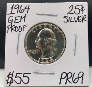 1964 PR69 Gem Proof Silver Quarter