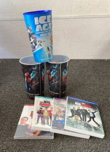 Big Bang Theory Seasons (1-4) and Movie Cups (3)
