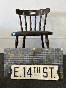 Chair, Backsplash & Vintage Street Sign