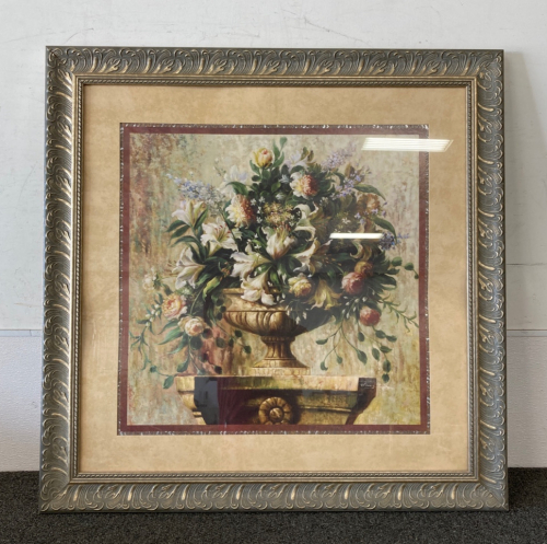 Framed Floral Arrangement Print 35”x 35”