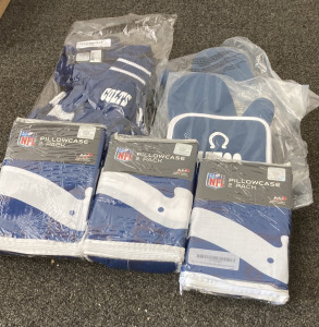 Colt Themed Scarf, Kitchen Mittens, and Pillow Cases