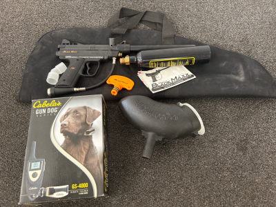 PMI Black Max Semi-Automatic Paintball Gun with Co2 Canister and Accessories plus a Cabela&rsquo;s &ldquo;Gun Dog Seriea&rdquo; GS-4000 Remote Trainer with 1/4 Mile Range!!