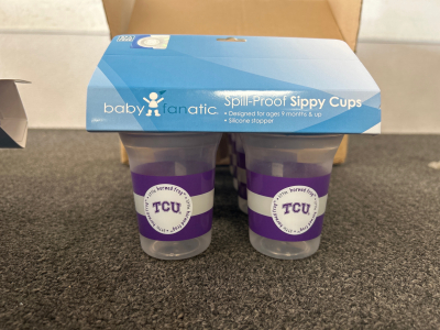 Brand New Texas Christian University Sippy Cups, 4-Packs of 2 total of 8 Sippy Cups!!