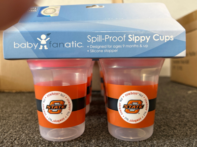 Brand New Oklahoma State University Sippy Cups!! 4-packs of 2 each total of 8 Sippy Cups!!