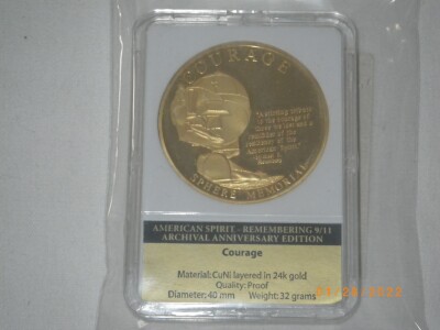 24K Gold Layered Proof Copper Coin In Case “ Courage”