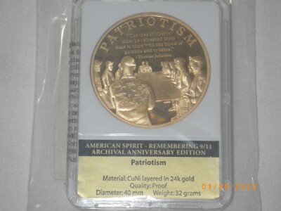 24K Gold Layered Proof Copper Coin “Patriotism”