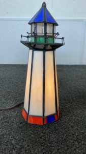 Lighthouse Stained Glass Lamp
