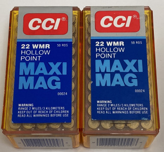 (100) Rnds. CCI 22 WMR Hollow Point Maxi Mag Ammo