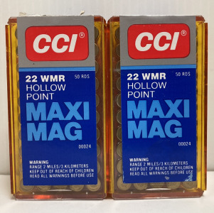 (100) Rnds. CCI 22 WMR Hollow Point Ammo