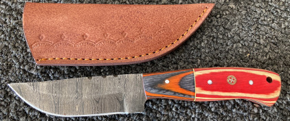 Fixed Blade Damascus Knife With Sheath