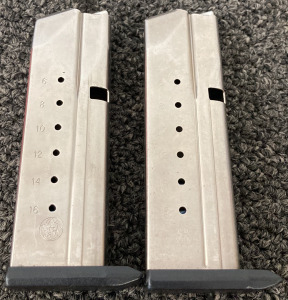 (2) Smith & Wesson 15 Rnd 9mm Magazines