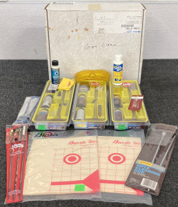 Box Of Gun Cleaning Supplies And More