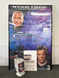 1995 Limited Edition Jack in the Box- Star Trek Poster &ldquo;Captain Kirk&rdquo; and Limited Edition Star Trek Stein &ldquo;the Doomsday Machine&rdquo; with Certificate of Authenticity and Original Advertisement