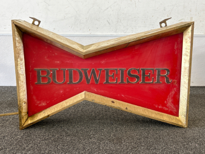 Vintage Budweiser Bow-Tie Light Up Window Sign