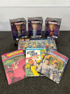 Star Trek Limited Edition Headliners XL Figurines, Pez Dispensers, and Book/ Records Sets
