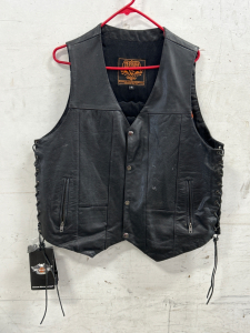 Harley Davidson Leather Riding Vest Size 44