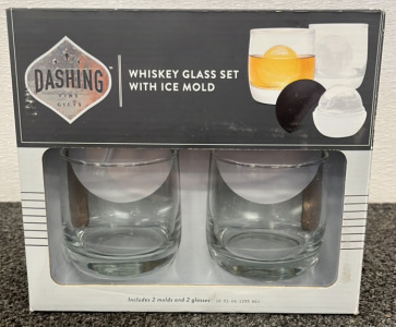 Dashing Whiskey Glad's Set W/ Ice Mold