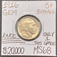 1916 MS68 Rare Buffalo Nickel