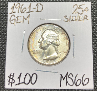 1961-D MS66 Gem Silver Quarter