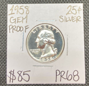 1958 PR68 Gem Proof Silver Quarter