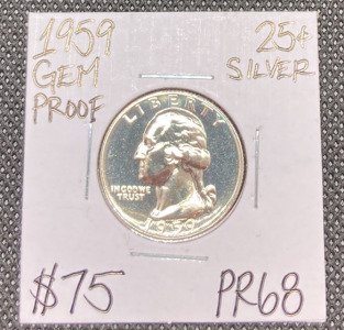 1959 PR68 Gem Proof Silver Quarter