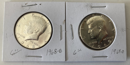 1968-D & 1969-D Kennedy Half Dollars