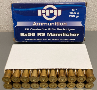 (20) Rnds. PPU 8x56 RS Mannlicher Ammo