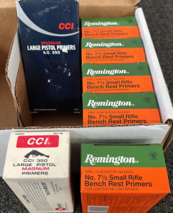 5000 Small Rife Bench Rest Primers and 2000 Large Pistol Primers