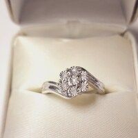 Silver 7 Diamond Ring