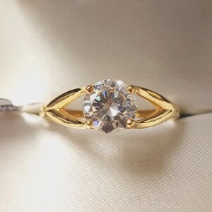 Silver Moissanite Gold Plate(1.75ct) Ring