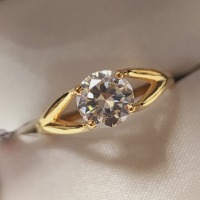 Silver Moissanite Gold Plate(1.75ct) Ring - 2