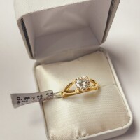 Silver Moissanite Gold Plate(1.75ct) Ring - 4