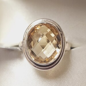 Silver Citrine(7.65ct) Ring