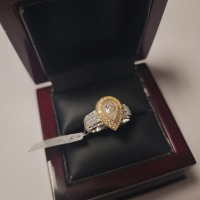10K Yellow And White Gold Cz 9.5G Ring - 5