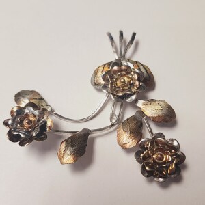 Silver 15G+ Flower Brooch