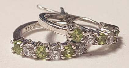 Silver Peridot Earrings