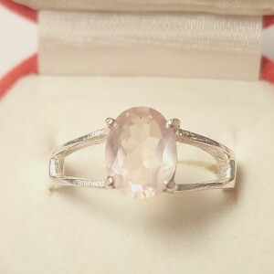 Silver Rose Quartz Ring